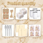 4 sets Baby Shower Prizes for Game Winners Baby Shower Favors Gifts including 12 oz Coffee Cups Notebooks Towels Pens Thank You Cards Raffia Gift Bags - Image 6