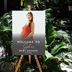 Andaz Press 16"x20" Personalized Canvas Baby Shower Welcome Sign, Custom Photo Rustic Gender Neutral Large Welcome Baby Shower Sign for Easel Stand, Baby Shower Decorations - Image 3