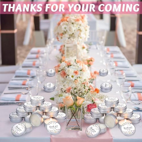 MTLEE 50 Pcs Wildflower Wedding Candles Gift Favors for Guests 1 Oz - Image 3