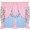 10x10ft Pink Blue Backdrop Curtain for Gender Reveal, Wrinkle Free Fabric Backdrop Curtain Baby Shower, Photo Backdrop Drapes for Boy or Girl Birthday Party Photo Shoot Back Drop by Suppromo