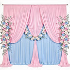 10x10ft Pink Blue Backdrop Curtain for Gender Reveal, Wrinkle Free Fabric Backdrop Curtain Baby Shower, Photo Backdrop Drapes for Boy or Girl Birthday Party Photo Shoot Back Drop by Suppromo