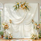 20ft x 10ft Ivory Backdrop Curtains, Ivory Cream Drapes for Backdrop Fabric - Image 6