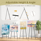 Snughome 45.7" Black Easel Stand for Sign, Wedding, with Drawstring Bag - Image 4