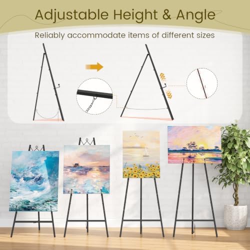 Snughome 45.7" Black Easel Stand for Sign, Wedding, with Drawstring Bag - Image 4