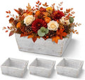 Dandat 4 Set 10 Inch Wooden Flower Box Rustic Table Centerpieces,White by Dandat