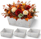 Dandat 4 Set 10 Inch Wooden Flower Box Rustic Table Centerpieces,White by Dandat