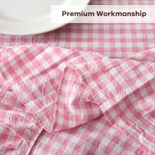 Table Cloth, Pink White Gingham, Round Dia.60” - Image 6