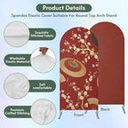 Paper Fan Umbrella Harmony Arch Backdrop Cover 6.6 ft 2 Sided Wedding Arch Covers Stretchy Backdrop Round Top for Birthday, Party, Baby Shower Decorations - Image 3
