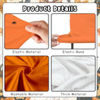 Serencatcher Halloween Baby Shower Arch Backdrop Covers 7.2FT 6FT Orange - Image 4