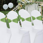 Pack of 60 Spandex Chair Sashes Bows Stretch Chair Cover Band with Buckle Slider Universal Elastic Chair Ties for Wedding Banquet Party Event Decoration (Sage Green) - Image 7