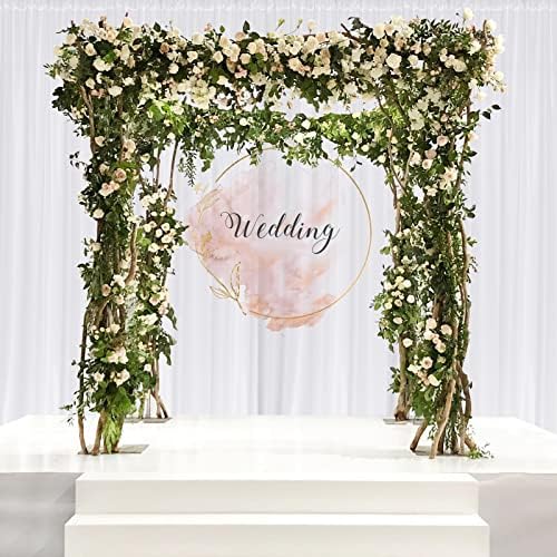White Backdrop Curtain for Wedding Decor Holiday Party, 5ft x 8ft, 2 Panels - Image 4