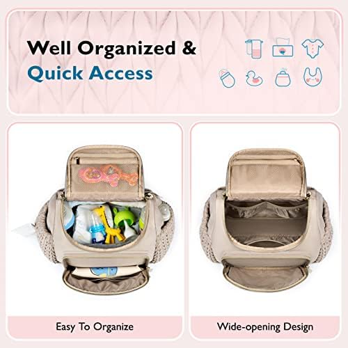 mommore Diaper Bag Backpack, Stylish Mini Baby Bag with Changing Pad - Image 4