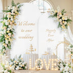 White Blue Photo Arch Backdrop Cover Set of 2-7.2 and 6ft Spandex Arch Covers Stretchy Backdrop Baby Shower Arch Stand Covers for Boys Birthday Party Wedding Balloon Arch Background Decorations - Image 4