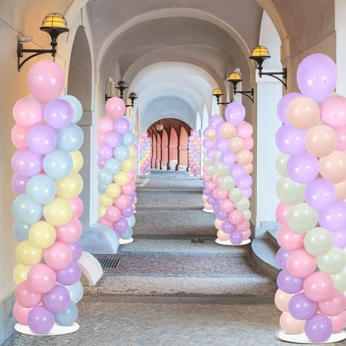 2 Sets Adjustable Balloon Column Stand Kit with Bases（Pastel Pink） - Image 6