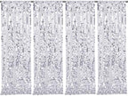 Silver Sequin Backdrop Curtain 4 Panels 2ftx8ft 18mm Glitter Shimmer Background Drapes for Wedding Party Baby Shower Photo Booth Decorations by SoarDream