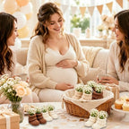6 Sets Baby Shower Centerpieces,Crochet Knitted Baby Booties Table Decorations With Artificial Flowers Bulk DIY Boho Rustic Decor for Gender Reveal Party - Image 3