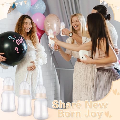 SiliFine 48 Pcs Baby Shower Favor Party Bottle Chug Game, Beige - Image 4