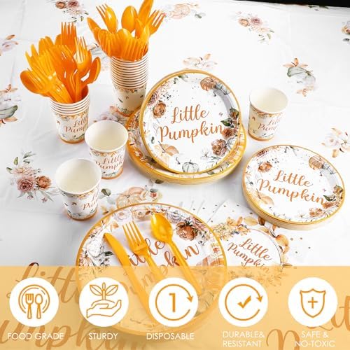 405 Pcs Little Pumpkin Baby Shower Party Decorations - Image 3
