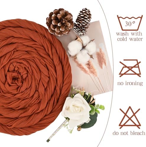 Showgeous 16 Pack Terracotta Cheesecloth Table Runner 17 x 108 Inch - Image 3