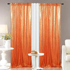 Eternal Beauty Orange Sequin Backdrop Curtains, 4 Panels 2x8FT - Image 6