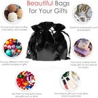 50 Pack 6" x 9" Black Satin Gift Bags with Drawstring, Large Gift Pouches, Wedding Favor Bags for Baby Shower Birthday Party Small Business - Image 2