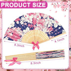 Roowest 36 Pcs Cherry Blossom Folding Hand Fan Bulk Japanese Party Favor Fans Japanese Pastel Sakura Floral Paper Handheld Fan with Bows for Wedding Baby Shower Garden Tea Party Favors - Image 3
