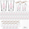 Pickmesh 100 Sets Baby Shower Party Favors for Guests 1.2 oz Acrylic Clear Shot Glasses Thank You Tag Card Organza Bag Twine for Baby Shower Gender Reveal Appreciation Theme Return Gift(Girl) by Pickmesh