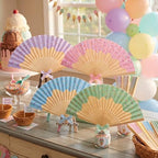 Roowest 36 Pcs Ice Cream Folding Hand Fans Bulk, Pastel Party Decorations - Image 5