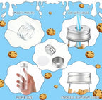 Yungyan 30 Pcs Cookies Themed Plastic Milk Bottles with Straws and Lids Clear 8 oz Mini Juice Bottles with Cap Small Dairy Jar and 450 Cookie Sticker Labels Tiny Drink Container for Birthday Party - Image 7