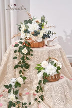 Serwalin 2PCS White Artificial Flowers, Silk Rose Flowers for Wedding Decor - Image 2