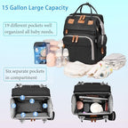 Jeryswet Baby Diaper Bags with Changing Station, Waterproof Large Capacity Diaper Bag Backpack for Moms Dads with USB Charging Port and Stroller Straps, Baby Shower Gifts, Black - Image 3
