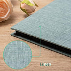 Large Photo Album Self Adhesive for 4x6 8x10 Magnetic Scrapbook Album DIY 60 Black Sticky Pages Linen Cover Photo Album(Green) - Image 5