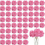 100PCS Artificial Hydrangea Flowers, Fake Flowers Silk Hydrangea Full Flowers Heads with Stems for Wedding Home Party Shop Baby Shower Decor (Bubble Pink) by WEISPARK