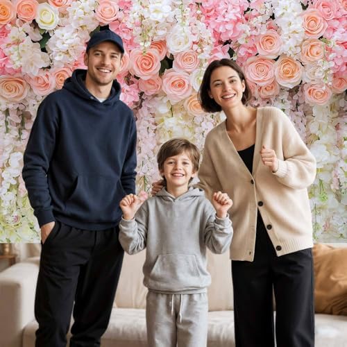 20x10ft Pink Rose Flower Wedding Photography Backdrop Spring Floral Photography Backdrop Valentine's Day Mother's Day Girl Birthday Baby Shower Wedding Bridal Party Banner Photo Booth Props Background - Image 6
