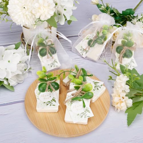 50PCS Handmade Soap Wedding Favor Natural Eucalyptus Handmade Soaps Soap Thank You Gifts Bridal Shower Favors Soaps for Baby Shower Party Spring Garden Decorations - Image 4