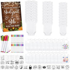 Panitay 100 Pcs White Baby Bodysuits Bibs Kit 25 Guests, Pumpkin by Panitay