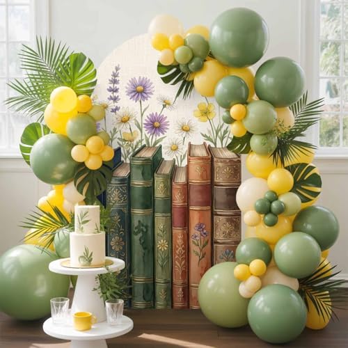 Colored Books Arch Backdrop Cover 6.6 FT, Vintage Floral Book Spines Linen Texture Wedding Arch Cover Stretchy Backdrop Stands Covers for Birthday Party Ceremony Banquet Decor - Image 2