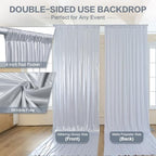 10x15FT Silver Sequin Backdrop Curtain Double Sided - Image 3