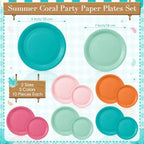 Mimorou 354 Pcs Tropical Coral Party Supplies for 50 Guestes - Image 2