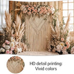 12x10ft Bohemian Pampas Grass Flower Backdrop Retro Boho Flowers Window Photography Background Bridal Shower Anniversary Birthday Baby Shower Decoration - Image 6