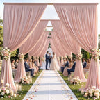 50ft×15ft Dusty Pink Backdrop Curtain for Wedding Parties by PartyVillage