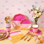 FillTouch 350 Pcs Pink and Orange Party Supplies, Sunset Style, 50 Guests - Image 3