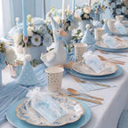 Vesici 50 Sets Silly Goose Party Favors for Guests Include Baby Shower Shot Glass and Card Organza Bag for Birthday Baby Shower Goose Party Supplies (Blue) - Image 2