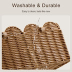 HBlife Baby Diaper Caddy Organizer, Portable Scalloped Plastic Wicker Woven Basket with Divider, Nursery Diaper Station, Baby Shower Gifts Basket, Car Organizer, Washable Waterproof - Image 7