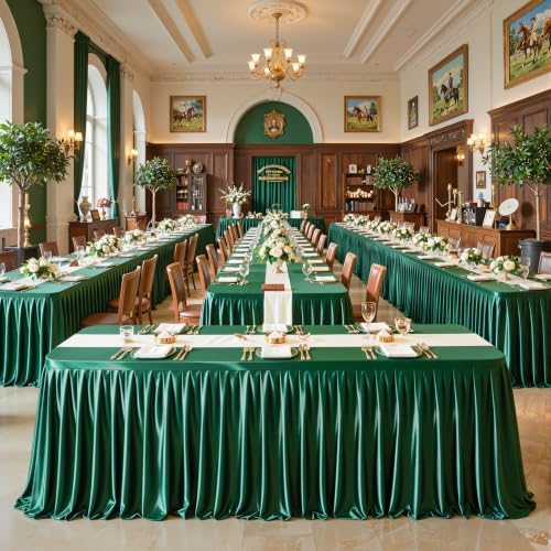 1 Pack Green Satin Tablecloths Rectangle 4FT, Glitter Spandex Fitted Stretch Table Covers Wrinkle-Free Floor Length Shimmer Table Skirt for Weddings Parties Baby Shower Banquets Vendor Events - Image 7