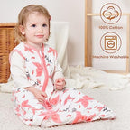 Yoofoss Baby Sleep Sack 12-18 Month 0.5TOG 100% Organic Cotton 2-Way Zipper - Image 2