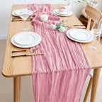 Wokceer Cheesecloth Table Runner 10FT Boho Gauze Runner, Pink, 12 Pack - Image 6