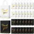 PerKoop 60 Pack Thank You Paper Gift Bags, Classic, Black and White by PerKoop