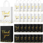 PerKoop 60 Pack Thank You Paper Gift Bags, Classic, Black and White by PerKoop