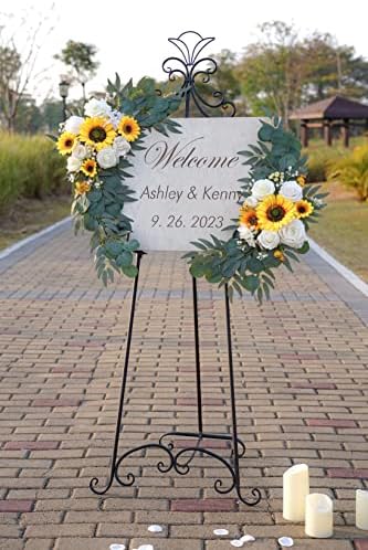 ponatia Artificial Sunflowers Wedding Arch Flowers Set of 2 - Image 2